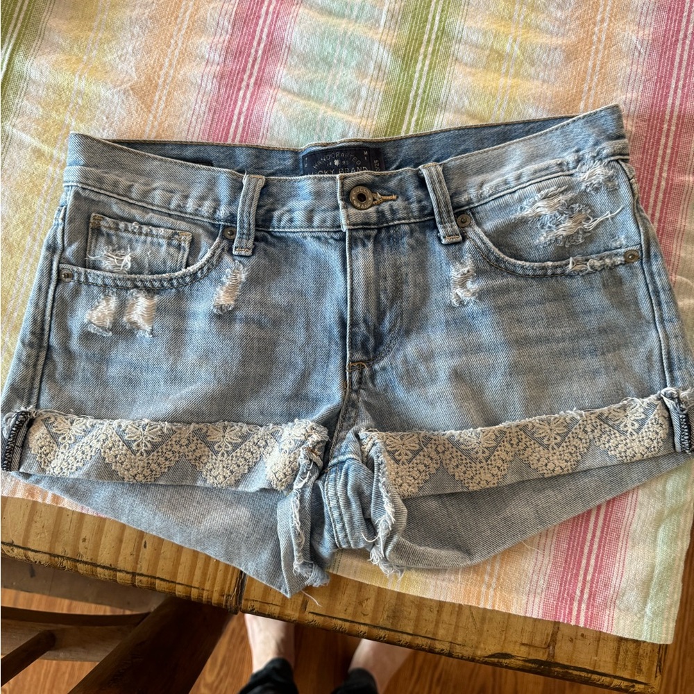 Lucky brand shorts with lace trim